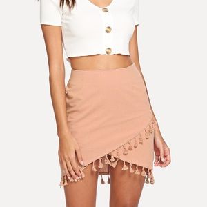 Wrap Tassel Bodycon Skirt
